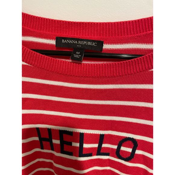 Banana Republic red striped hello goodbye sweater medium - Picture 3 of 5